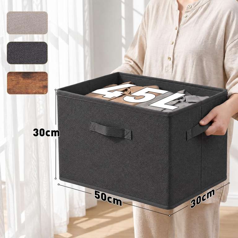 Sekey Aufbewahrungsboxen Deckel 3er-Set 50×30×30 cm Schiefergrau at Amazon