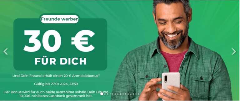 [TopCashback] Freunde werben bei Topcashback.de bietet derzeit wieder 30 EUR für den Werber & 20 EUR für den Geworbenen