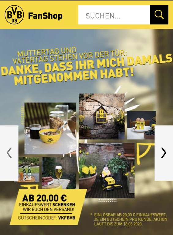 BVB Fanshop Vater/Muttertags-Spezial gratis Versand ab 20€
