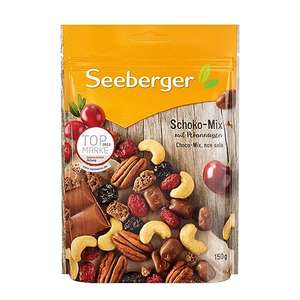 Seeberger Schoko-Mix, Einzigartige Schokoladen-Mischung mit Pekannüssen, Cashews, Cranberries und Kirschen - (1 x 150 g) (Prime Spar-Abo)