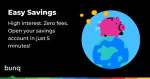 Bunq: 4.5% Zinsen Easy Savings "2-wöchentliche Geldanlage" ("Tagesgeld") für 4 Monate, NL Einlagensicherung