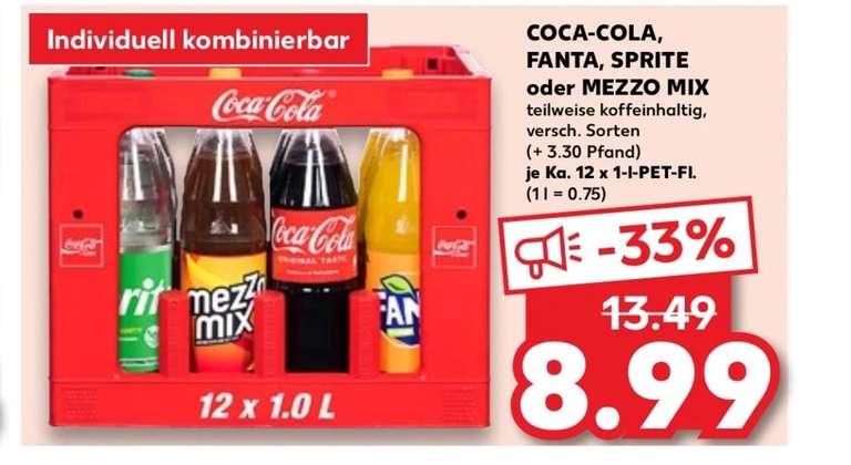 Coca-Cola ab Donnerstag für 8,99€ (Kaufland)