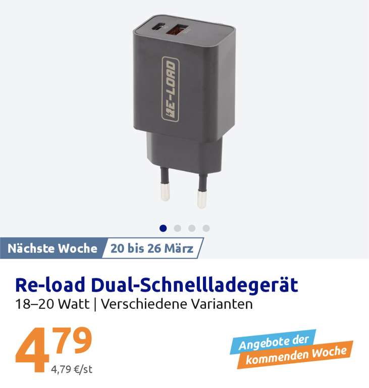 Re-load Dual-Schnellladegerät 18–20 Watt