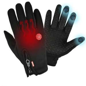 Fleecehandschuhe Herren Damen Winter Outdoor Thermo Warm Touchscreen Handschuhe in sportlichem Design, wasserdicht undatmungsaktiv