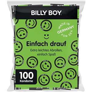 Billy Boy "Einfach drauf" Kondome 100 Stück (22,5 cent pro Lümmeltüte), Breite 56mm oder Billy Boy Mix Sortiment 100 Stück, Breite 52mm