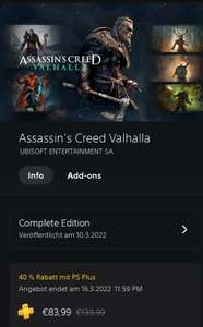 [Für PS Plus] Assassin's Creed Valhalla Complete Edition (Ultimate + Ragnarök DLC)
