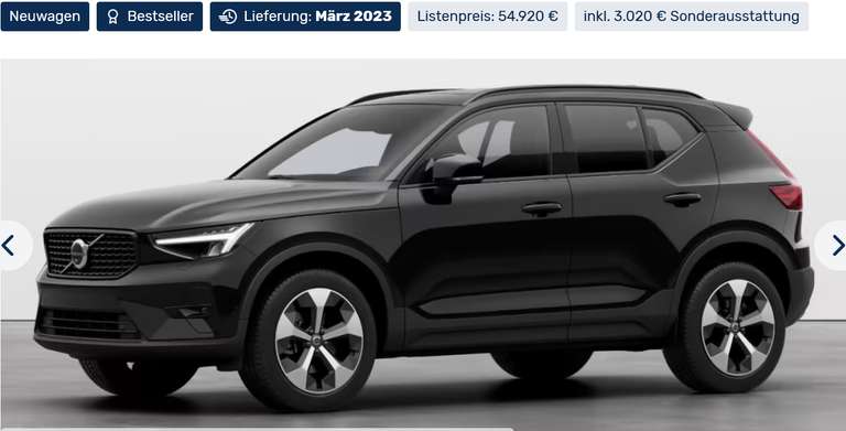 Privatleasing: Volvo XC40 B4 AWD Ultimate Benzin Automatik 197PS für 330€/Monat 36 Monate 10.000km LF/GF 0,58 (Überführung inklusive) März