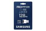 Samsung PRO Ultimate microSD-Karte + USB-Kartenleser, 128 GB, Für Smartphones, Drohne und Action-Cam