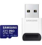Samsung PRO Plus microSD Speicherkarte 512 GB, UHS-I U3, Full HD & 4K UHD, 160 MB/s Lesen, 120 MB Scheiben, PRIME