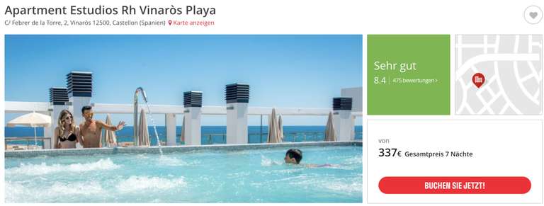 Vinaros, Spanien: 7 N. im RH Playa (8.6 von 10) - mit Frühstück, Fitness, Pool für 380€ (190€ p.P) - April & Mai 2024, Flüge ab 40€ Return