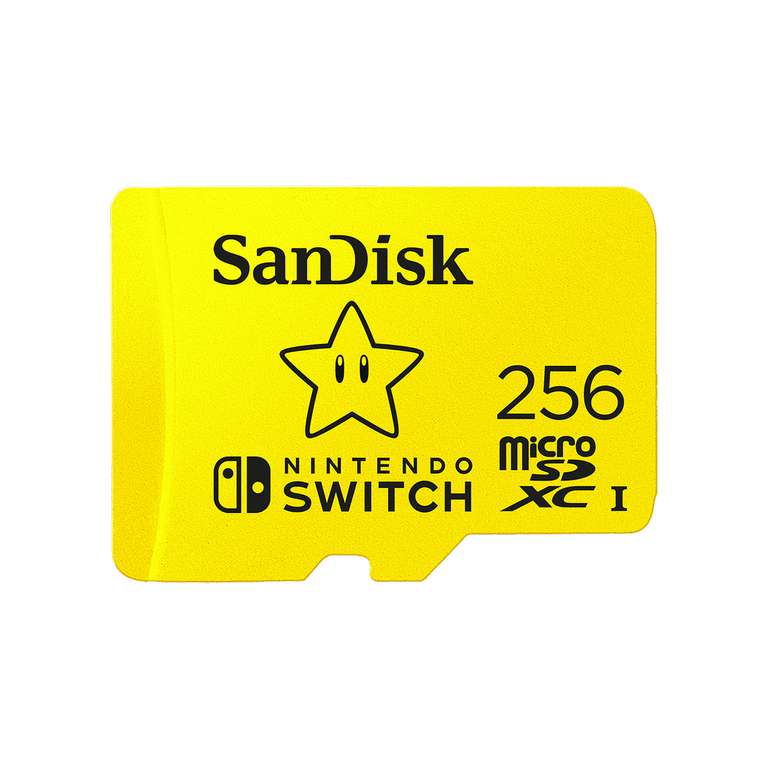 [WD] SanDisk microSDXC Lizenz- Speicherkarte für Nintendo Switch 256 GB, gelb, (100 MB/s, mehr Platz für Spiele)
