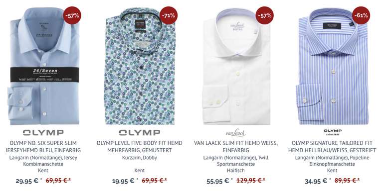 hemden.de - Sale mit bis zu 80% Rabatt + 17% Rabatt auf Alles