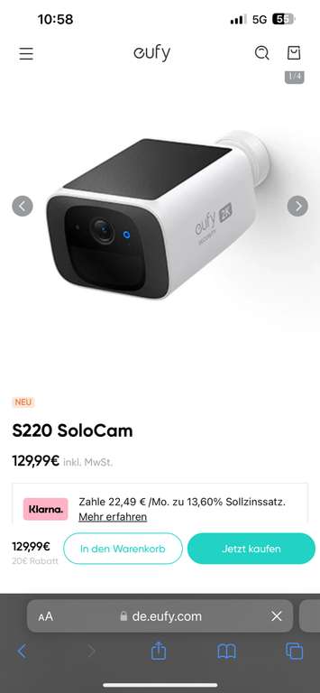 Eufy S220 Solo Cam / Überwachungskamera