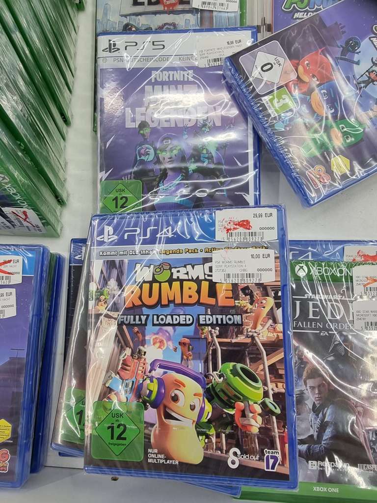 Lokal: Aachen Mediamarkt Spielwühlkiste u.a. mit Worms: Rumble Fully Loaded Edition (PS4) für 10 €