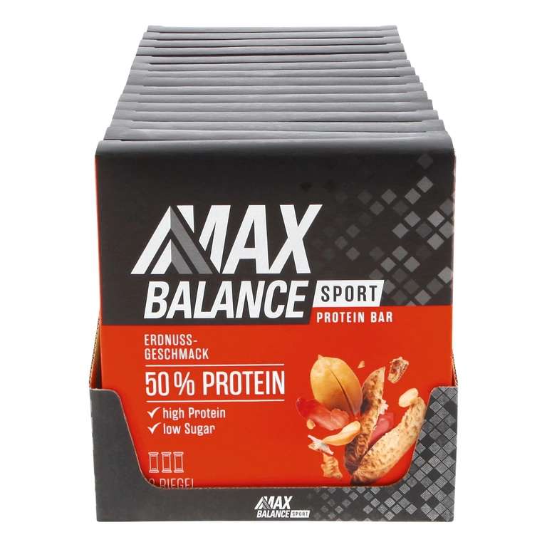 90x Maxbalance 50% Sport Proteinriegel Erdnuss für 65 Cent/Stück. Auch andere Sorten verfügbar.