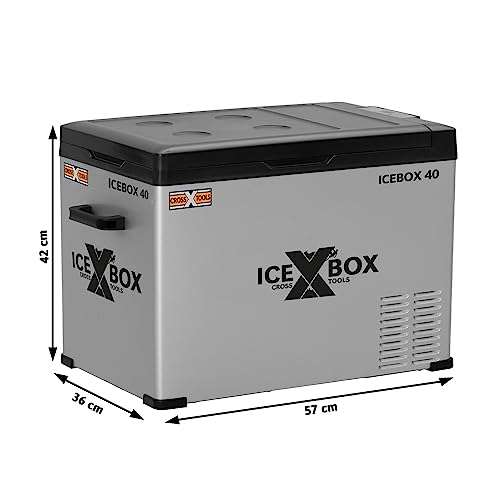 ICEBOX 40 elektrische Kühlbox & Kompressor Gefrierbox, Appsteuerung, Innenbeleuchtung, bis -20° C, 230V/12V/24V, 65 x 37,5 x 42,7 cm