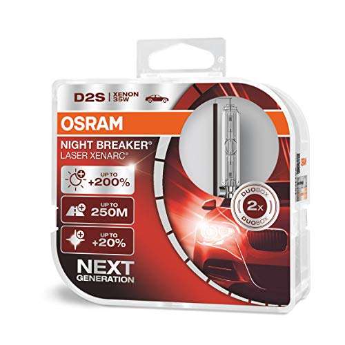 Osram Xenarc Night Breaker Laser D2S, HID Xenon-Scheinwerferlampe, 66240XNL-HCB, Duo Box (2 Lampen)