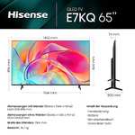 Hisense 65E7KQ QLED Smart TV 164 cm 65 Zoll, 4K, HDR10, HDR10+ decoding, HLG, Dolby Vision, DTS Virtual, 60Hz [Prime]