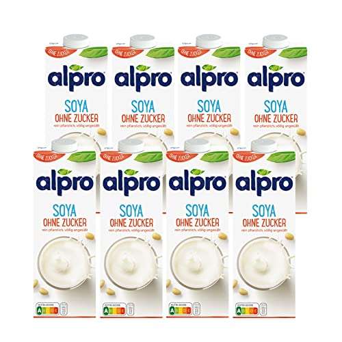 [Spar Abo] Alpro Sojadrink ohne Zucker, pflanzlicher Drink, Vegan, 8x 1L-Pack für ca. 1,42€/L