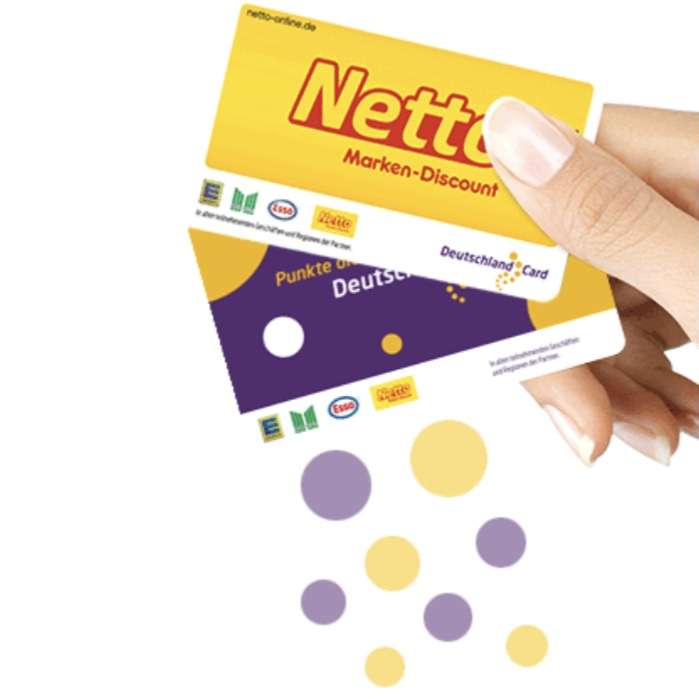 DEUTSCHLANDCARD 500 Punkte (≙5,-€) gratis bei Neuanmeldung (&25,-€ MEW) über NETTO