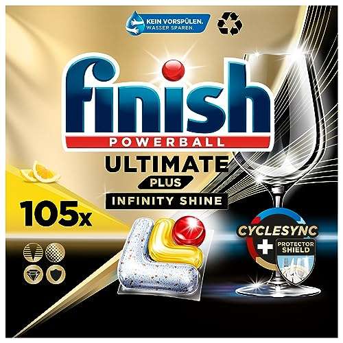 105 Stück Finish Ultimate Plus Infinity Shine Citrus Spülmaschinentabs
