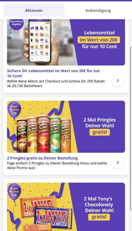 Getir - 20€ für 0,1€ + Freebies (Lokal: Köln)
