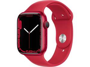 APPLE Watch Series 7 (GPS) 45mm Smartwatch Fluorelastomer, 140 - 220 mm, Armband: Rot, Gehäuse: Rot [Saturn & MediaMarkt]