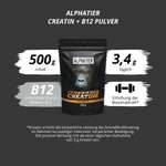 Alphatier Creatin Monohydrat Creapure 500g - Kreatin mit Vitamin B12