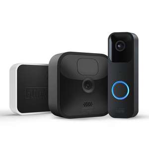 Blink Outdoor, HD-Überwachungskamera, 1 Kamera + Blink Video Doorbell, Zwei-Wege-Audio, HD-Video und Bewegungserfassung | Alexafähig