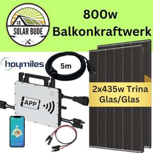 BALKONKRAFTWERK 800w/870w WiFi SOLAR ANLAGE Trina Glas/Glas