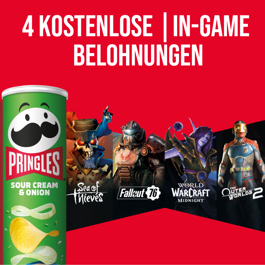 4 Kostenlose | In-Game Belohnungen - World of Warcraft, Fallout 76, Sea of Thieves, The Outer Worlds 2 - Pringles Aktion | PC & Xbox