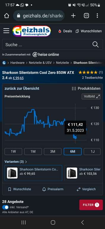 Sharkoon SilentStorm Cool Zero 850W ATX Netzteil