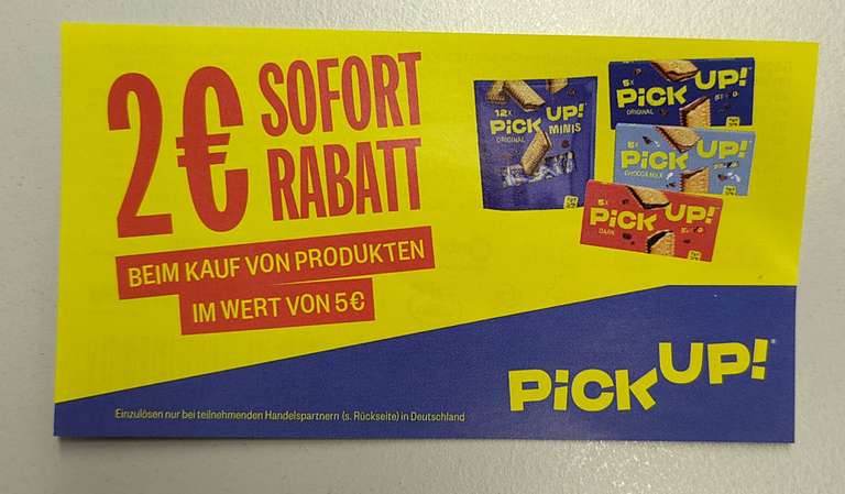 PickUp! 2€ Sofort-Rabatt beim Kauf von Produkten im Wert von 5€ (Kaufland, Edeka, V-Markt,Combi,Citti uvm.)