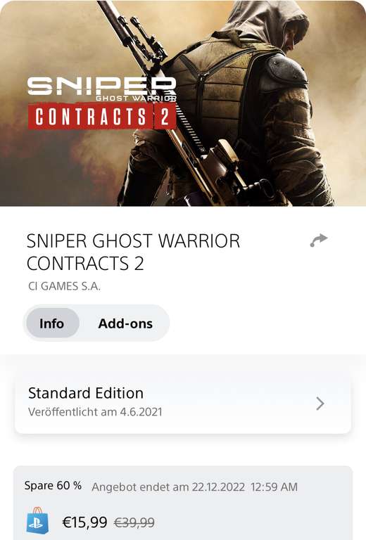 Sniper Ghost Warrior Contracts 2 (PlayStation 4) (PSN)