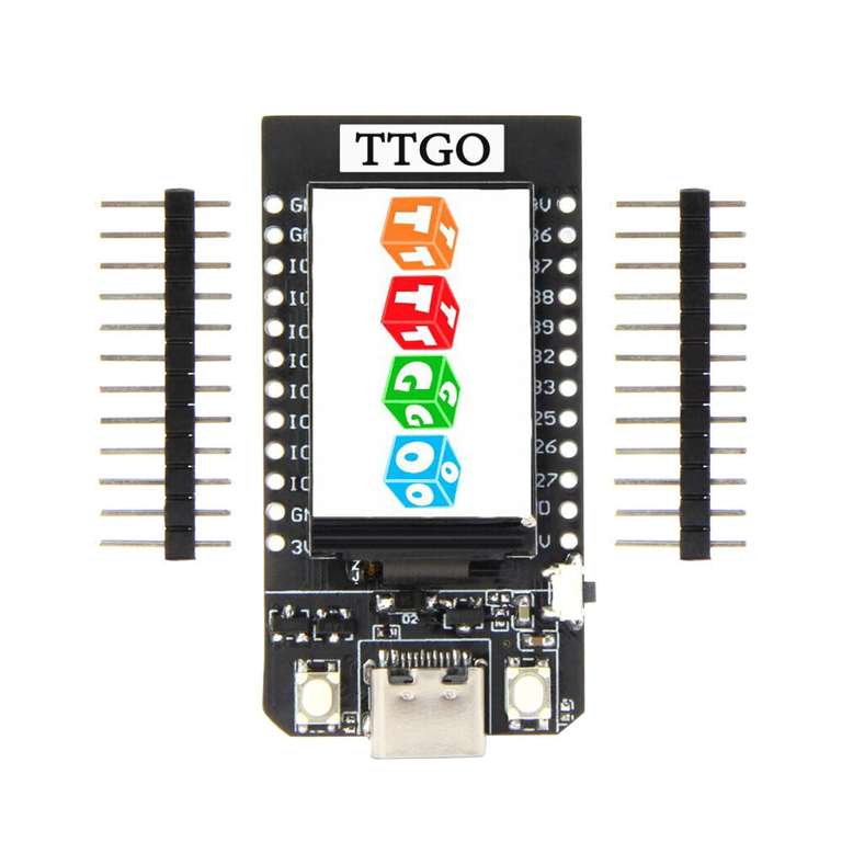 Liligo TTGO T-Display ESP32 1,14 Zoll LCD Bildschirm, Development-Board , Wifi und BT-Modul - CH9102F und CH340K