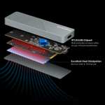 Festplattengehäuse Aluminium für M.2 NVMe und SATA SSD USB 3.2 10 Gbps