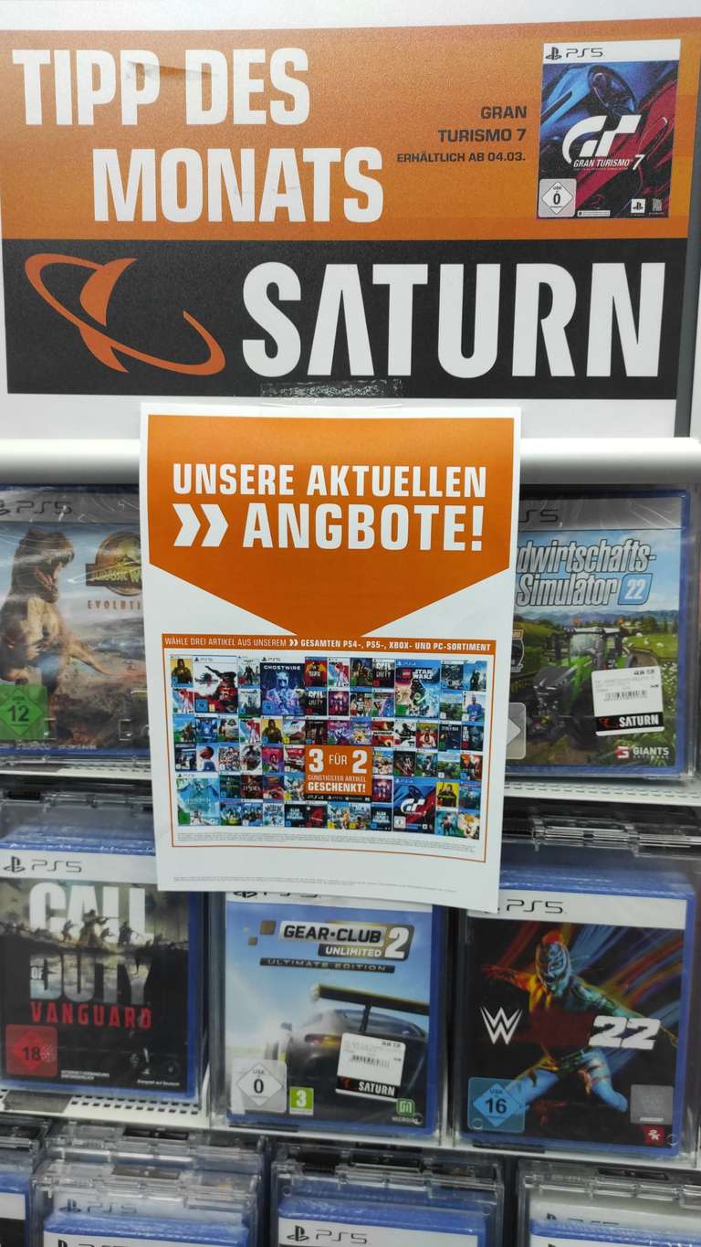 [LOKAL TRIER] Videospiele 3 für 2 im Saturn Trier (Kein Switch!)