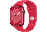 Apple Watch Series 8 GPS 45mm Aluminium (PRODUCT)RED Sportarmband für 380€ inkl. Versandkosten