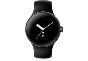 GOOGLE Pixel Watch (Gen.1) Wi-Fi Smartwatch Edelstahl Fluorkautschuk, 130–210 mm, Matte Black/Obsidian