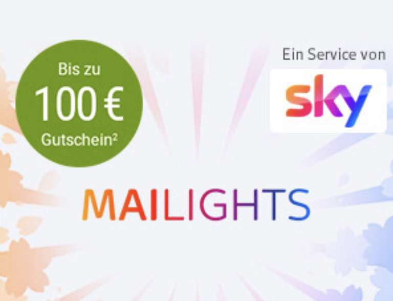 Sky Mailights - Bis zu 100€ Wunschgutschein über GMX Vorteilswelt