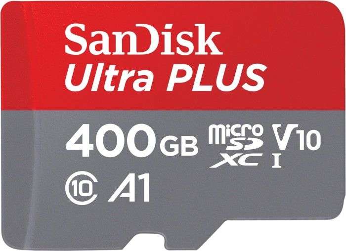 SanDisk Ultra PLUS R130 microSDXC 400GB Kit, UHS-I U1, A1, Class 10