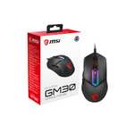 MSI Clutch GM30 Gaming Maus (kabelgebunden, PAW-3327 Sensor, 400 - 6200 DPI, 6 Tasten, schwarz, RGB Streifen) [Cyberport Abholung]