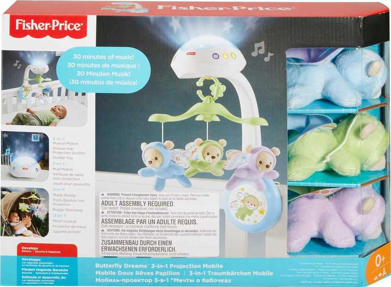 [Amazon] Fisher-Price 3-in-1-Traumbärchen-Mobile, elektrisch - mit Baby Wunschliste 21,24€ (Prime/Packstation)
