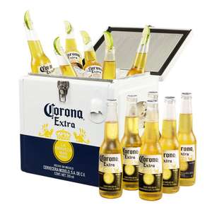 Corona Extra Coolbox - Kühltruhe mit 12 Flaschen internationales Premium Lager Bier (38,11€ möglich) (Prime Spar-Abo)