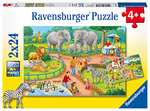 Ravensburger Kinderpuzzle - 07813 Ein Tag im Zoo - Puzzle ab 4 Jahren, mit 2x24 Teilen [Amazon Prime]
