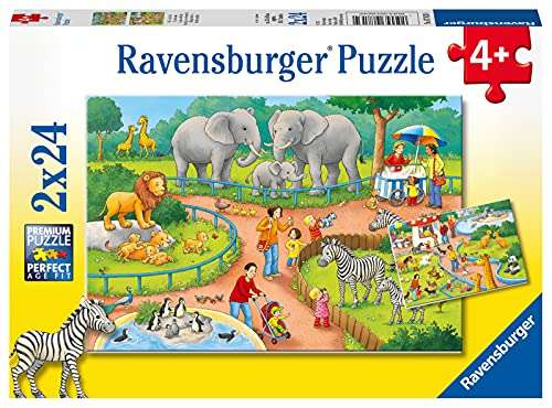 Ravensburger Kinderpuzzle - 07813 Ein Tag im Zoo - Puzzle ab 4 Jahren, mit 2x24 Teilen [Amazon Prime]