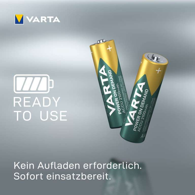 [ Amazon Prime Sparabo ] VARTA Batterien AA, wiederaufladbar, 8 Stück, Akku 2100 mAh Ni-Mh [Exklusiv bei Amazon]