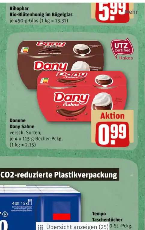 Dany Sahne Pudding Schoko und weitere Sorten 4er Pack 0.99 Euro | mydealz