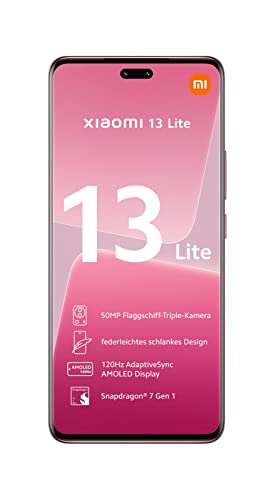 Xiaomi 13 Lite (6,55", 5G, 8 GB RAM, 256 GB Speicher, rosa)
