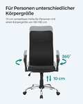 SONGMICS Bürostuhl | ergonomisch | höhenverstellbar & neigbar | bis 120 kg | Stoffbezug, schwarz